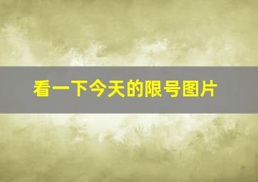 看一下今天的限号图片