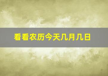 看看农历今天几月几日