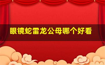 眼镜蛇雷龙公母哪个好看