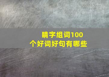 睛字组词100个好词好句有哪些