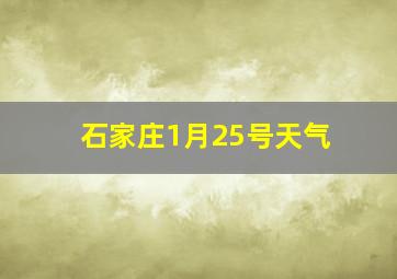 石家庄1月25号天气