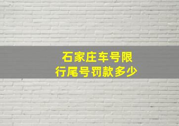 石家庄车号限行尾号罚款多少