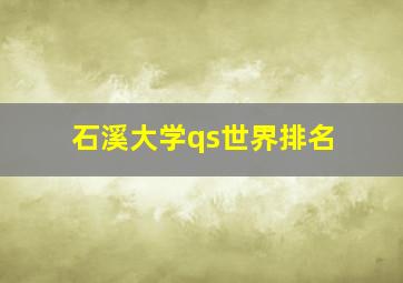 石溪大学qs世界排名