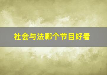 社会与法哪个节目好看