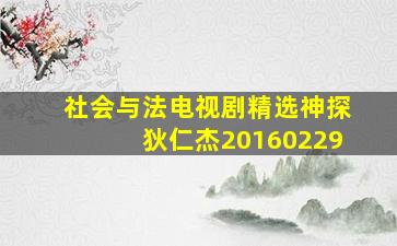 社会与法电视剧精选神探狄仁杰20160229