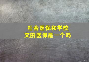 社会医保和学校交的医保是一个吗