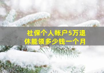 社保个人帐户5万退休能领多少钱一个月