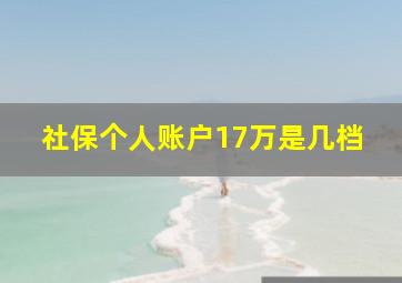 社保个人账户17万是几档