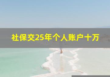 社保交25年个人账户十万