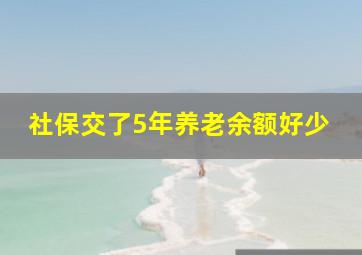 社保交了5年养老余额好少