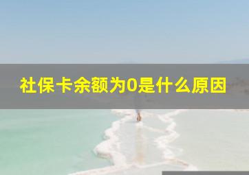 社保卡余额为0是什么原因