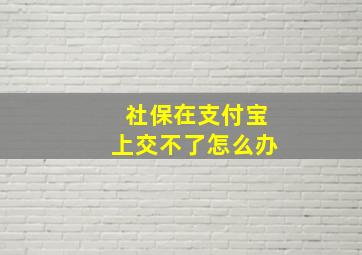 社保在支付宝上交不了怎么办