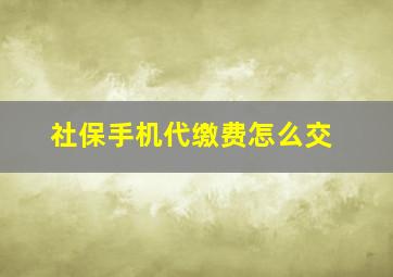 社保手机代缴费怎么交