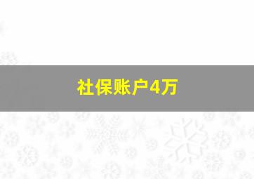 社保账户4万