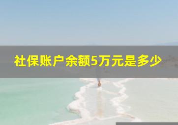 社保账户余额5万元是多少