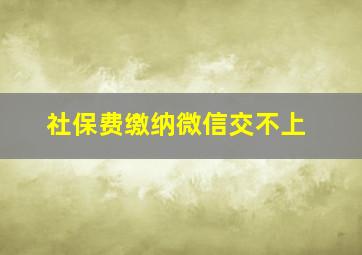 社保费缴纳微信交不上