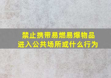 禁止携带易燃易爆物品进入公共场所或什么行为