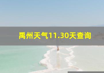 禹州天气11.30天查询