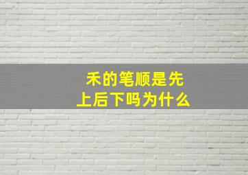 禾的笔顺是先上后下吗为什么