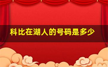 科比在湖人的号码是多少