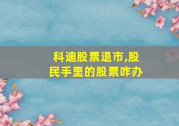 科迪股票退市,股民手里的股票咋办