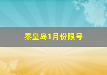 秦皇岛1月份限号