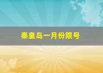 秦皇岛一月份限号