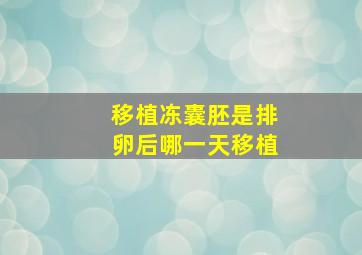 移植冻囊胚是排卵后哪一天移植