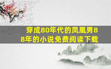 穿成80年代的凤凰男88年的小说免费阅读下载