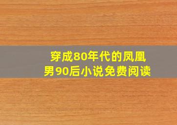 穿成80年代的凤凰男90后小说免费阅读