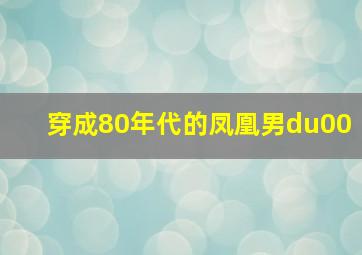 穿成80年代的凤凰男du00