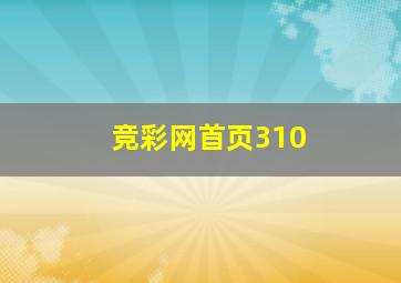 竞彩网首页310