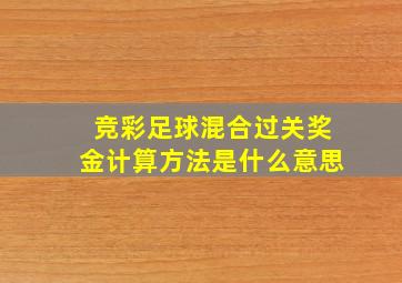 竞彩足球混合过关奖金计算方法是什么意思