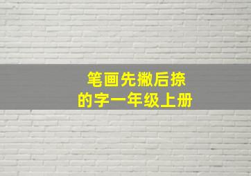 笔画先撇后捺的字一年级上册