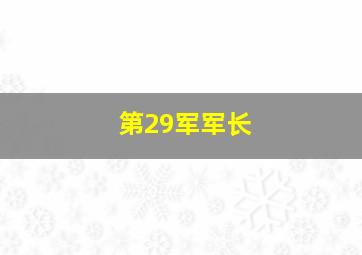 第29军军长