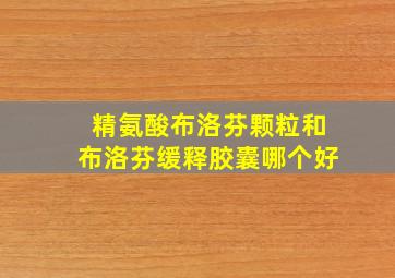 精氨酸布洛芬颗粒和布洛芬缓释胶囊哪个好