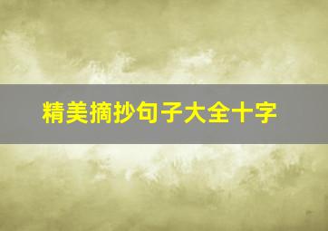 精美摘抄句子大全十字