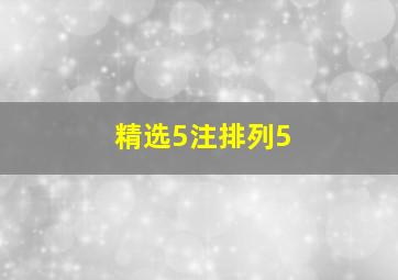 精选5注排列5