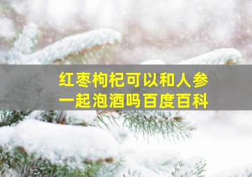 红枣枸杞可以和人参一起泡酒吗百度百科