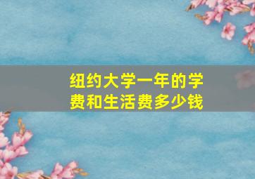 纽约大学一年的学费和生活费多少钱