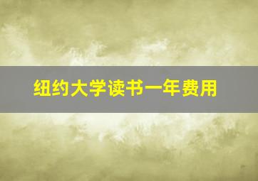 纽约大学读书一年费用