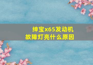 绅宝x65发动机故障灯亮什么原因