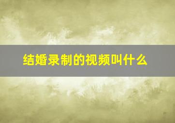 结婚录制的视频叫什么