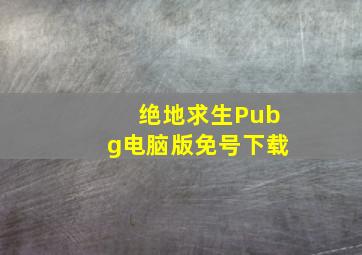 绝地求生Pubg电脑版免号下载