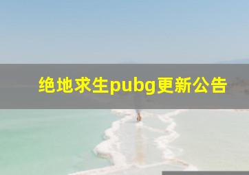 绝地求生pubg更新公告