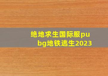 绝地求生国际服pubg地铁逃生2023