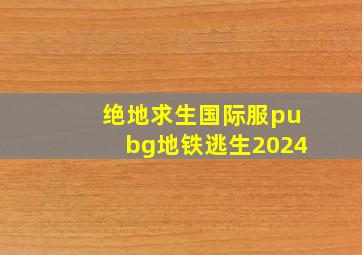 绝地求生国际服pubg地铁逃生2024