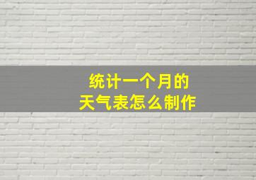 统计一个月的天气表怎么制作