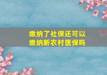 缴纳了社保还可以缴纳新农村医保吗