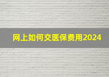 网上如何交医保费用2024